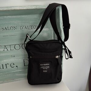 Marimekko Cash & Carry Canvas Crossbody Black Bag